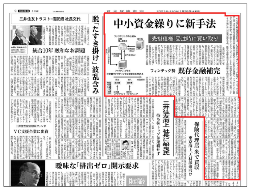 日本経済新聞金融経済面トップ