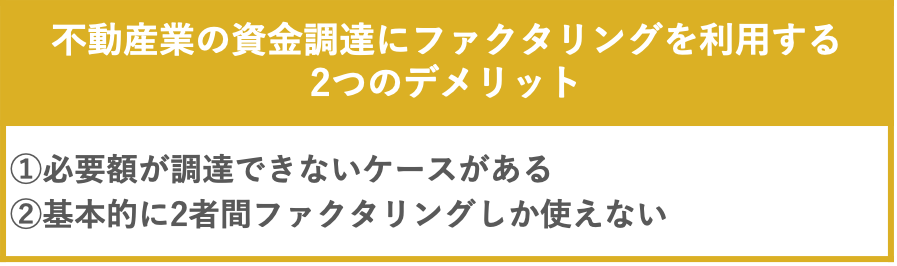 不動産業の資金調達にファクタリングを利用する2つのデメリット